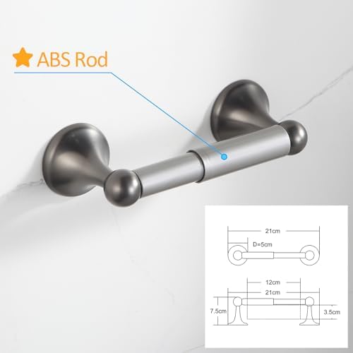 BGL Bathroom Hardware Set Grey Electroplating 4-Piece Bathroom Accessories Set Wall Mounted Adjustable Towel Bar Robe Hook Toilet Paper Holder Towel Ring Glossy Grey