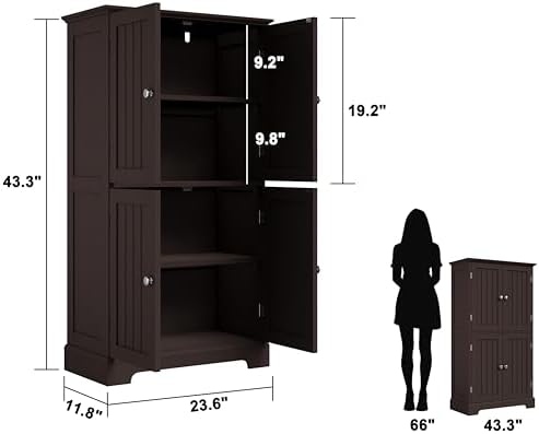 ChooChoo Bathroom Floor Cabinet with Adjustable Shelves