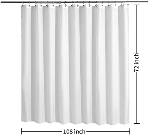 ALYVIA SPRING 108x72 Extra Wide Waterproof Shower Curtain or Liner White
