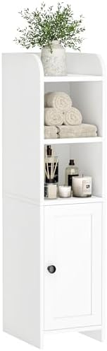 Homhedy Small Bathroom Storage Cabinet, Narrow Toilet Paper Cabinet