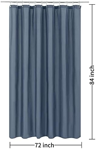ALYVIA SPRING Extra Long Fabric Shower Curtain or Liner Stone Blue, 72x84