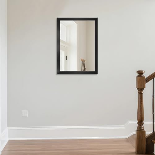 Rectangular Wall Mirror 28x20 Inch Bathroom Mirror for Over Sink, Black