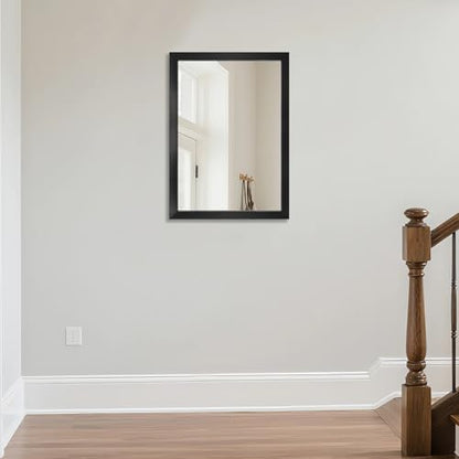 Rectangular Wall Mirror 28x20 Inch Bathroom Mirror for Over Sink, Black
