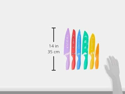 Cuisinart 12-Piece Printed Color Knife Set with Blade Guards, Multicolored