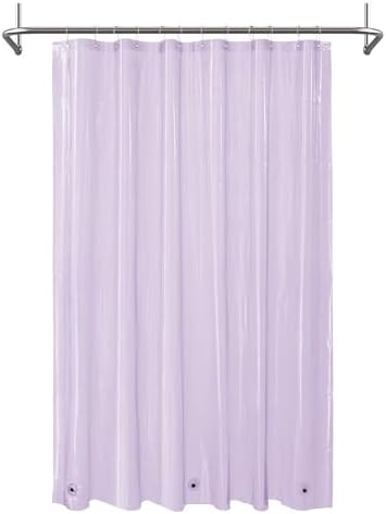 Mrs Awesome Clear Lavender Shower Curtain Liner with 3 Magnets, 72x72