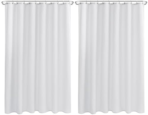 Nasitos Fabric Shower Curtain Liners with Magnets 2 Pcs 72X78 Inch White