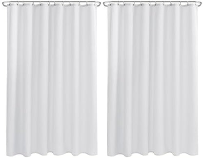 Nasitos Fabric Shower Curtain Liners with Magnets 2 Pcs 72X78 Inch White