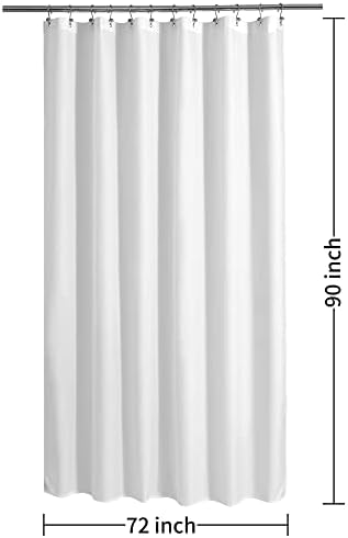 ALYVIA SPRING 72x90 Extra Long Waterproof Fabric Shower Curtain Liner White