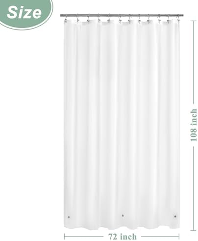 Mrs Awesome 72x108 Extra Long Shower Curtain Liner with Magnets, Frost