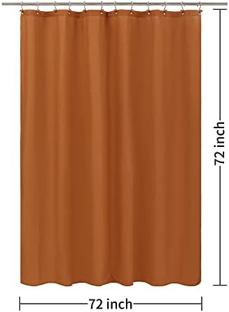 ALYVIA SPRING Waterproof Fabric Shower Curtain or Liner Burnt Orange, 72x72