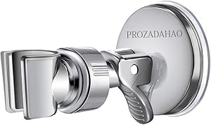 Adjustable Shower Head Holder, Bathroom Suction Cup Bracket for Handheld Shower, Removable Wall Mount (Silver-2)