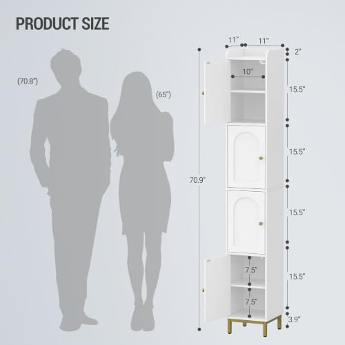 Hzuaneri 4-Tier Narrow Tall Storage Cabinet