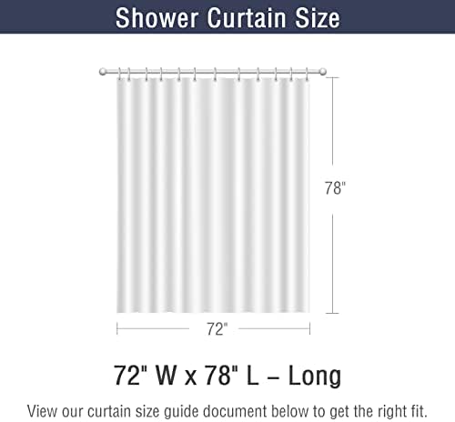 Gibelle 72x78 Long Shower Curtain, White 3D Embossed Half Bath Curtain