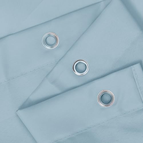 N&Y HOME Fabric Shower Curtain or Liner with Magnets, Blue Fog