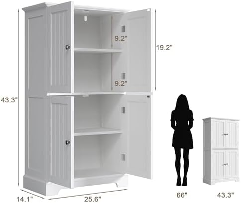 ChooChoo Bathroom Floor Cabinet with Adjustable Shelves