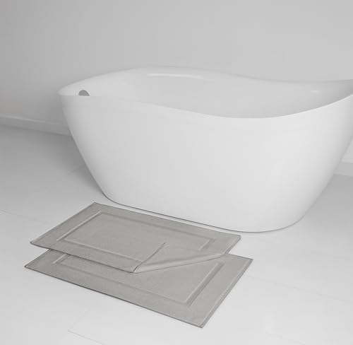 Casual Living Bath Mat Set, Ring-Spun Cotton, 2-Piece, 34" x 21", Grey