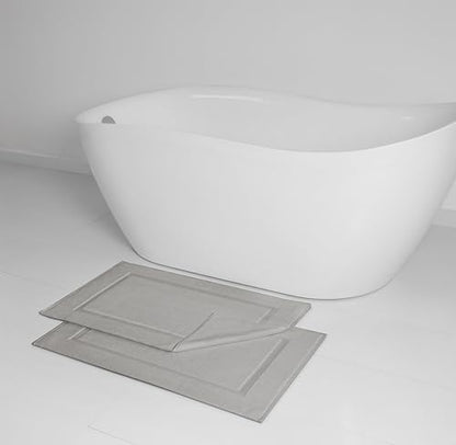 Casual Living Bath Mat Set, Ring-Spun Cotton, 2-Piece, 34" x 21", Grey