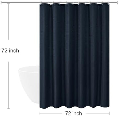 Gibelle 230GSM Heavy Duty Fabric Navy Blue Shower Curtain, 72 X 72