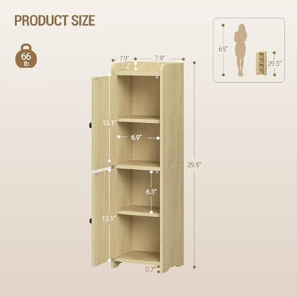 Hzuaneri Bathroom Storage Cabinet, Small Corner Floor Cabinet with 2 Doors