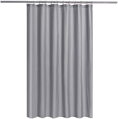 N&Y HOME Fabric Shower Curtain or Liner with Magnets, Gray