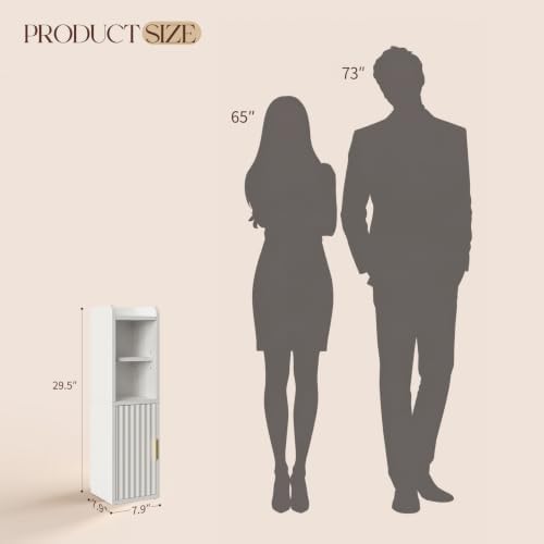 Yoobure Fluted Small Bathroom Storage Cabinet, Narrow Toilet Paper Cabinets