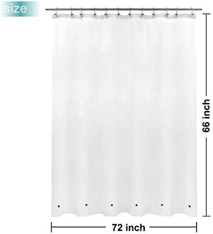 Mrs Awesome Short Shower Curtain Liner with 6 Magnets 72 x 66 inch, Frost