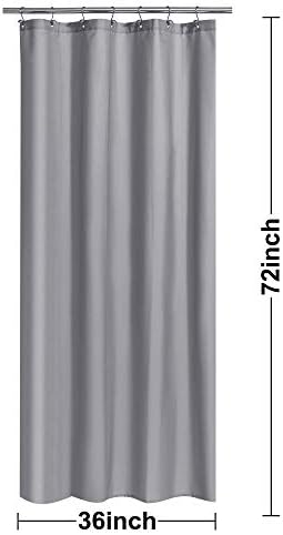 N&Y HOME Fabric Shower Stall Curtain or Liner 36 x 72 Inches, Gray
