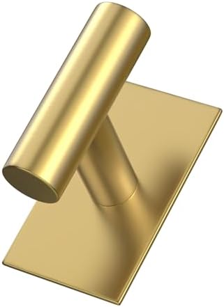 VAEHOLD Wall Towel Hooks, Heavy Duty Sticky Holder Waterproof Towel Hooks for Hanging Coat, Clothes, Closet Hook Wall Mount for Kitchen (Gold, 2 Pack)