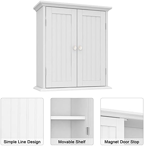 ChooChoo Bathroom Wall Cabinet with 2 Doors, Over The Toilet