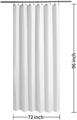 ALYVIA SPRING 72x96 Extra Long Waterproof Fabric Shower Curtain Liner White