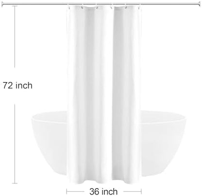 Gibelle Small Stall 230GSM Heavy Duty White Shower Curtain, 36 x 72