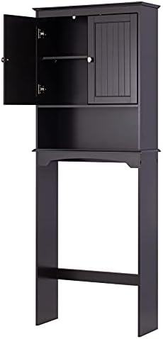 Spirich Over Toilet Storage Cabinet with Doors, Espresso Bathroom Organizer