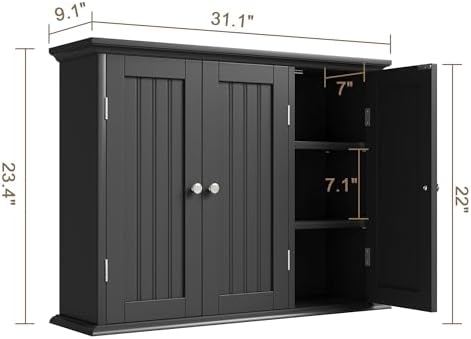 ChooChoo Laundry Cabinet with 3 Doors and Adjustable Shelves