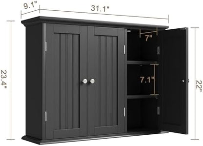 ChooChoo Laundry Cabinet with 3 Doors and Adjustable Shelves