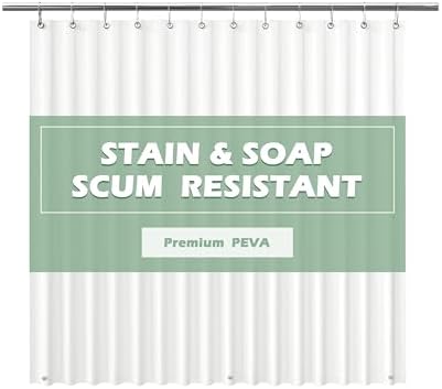 EHZNZIE Frosted Shower Curtain Liner 72x72, PEVA Waterproof Bath Curtain, No Chemical Smell, 3 Weighted Magnets, Durable with Rustproof Metal Grommets