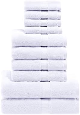 SUPERIOR Egyptian Cotton Ultra Plush & Absorbent, 10 Piece Set, White