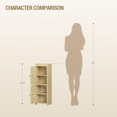 Hzuaneri Bathroom Storage Cabinet, Small Corner Floor Cabinet with 2 Doors