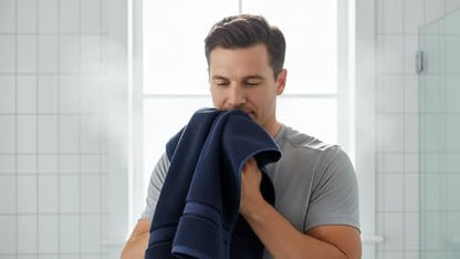 6 Piece Bath Towel Set, 2 Bath, 2 Hand, 2 Washcloths, Navy Blue