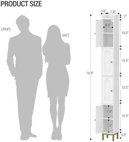 Hzuaneri 4-Tier Narrow Tall Storage Cabinet