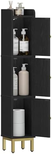 Hzuaneri Slim Bathroom Storage Cabinet, Narrow Bathroom Organizers,3 Doors