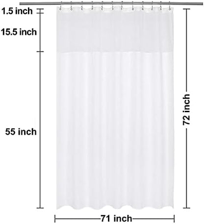 N&Y HOME Waffle Weave Shower Curtain with Snap-in Liner Set White, 71x72