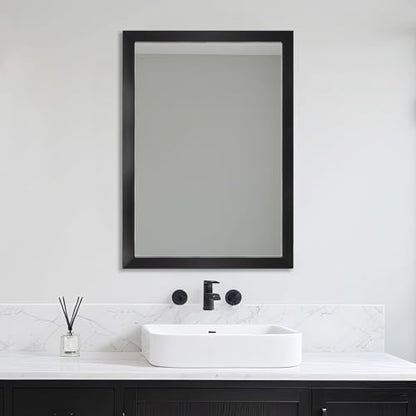 Bathroom Mirror for Over Sink 36x24 Inch Rectangular Wall Mirror, Black