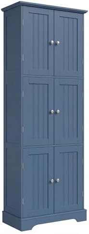 ChooChoo 63.2" Tall Bathroom Storage Cabinet with 6 Doors