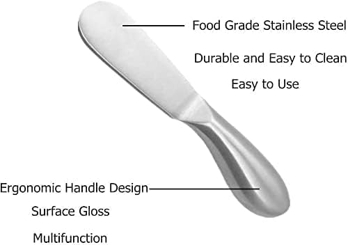 Premium Stainless Steel Cheese Tool Set - 6 Piece Cheese Knife Set - Cut, Spread All Your Favorite Cheeses (6 Silver Round Cheese Knife)