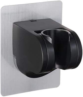 GwernKB Shower Head Holder Strong Adhesive No Drilling Wall Mount Adjustable Handheld Showerhead Bracket for RV Kids Bathroom Shower,Fix Firmly and Use Conveniently (Black, 1)