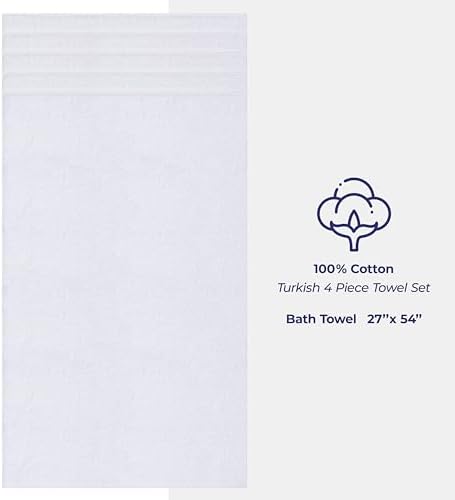 American Soft Linen 100% Cotton Luxury Turkish Towels, 4 PC Bath Towel Set