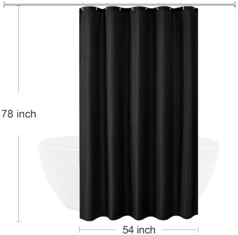 Gibelle Stall Black Fabric Shower Curtain, 54 x 78