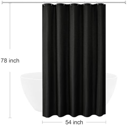 Gibelle Stall Black Fabric Shower Curtain, 54 x 78