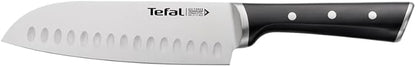 Tefal K2320614 Ice Force Stainless Steel Santoku Knife Premium Design, Long Lasting Performance,Silver/Black,- 18cm