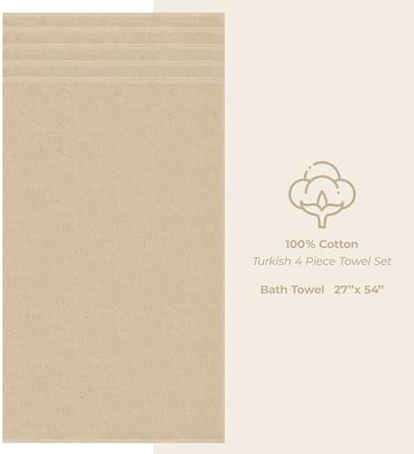 American Soft Linen 100% Cotton Luxury Turkish Towels, 4 PC Bath Towel Set